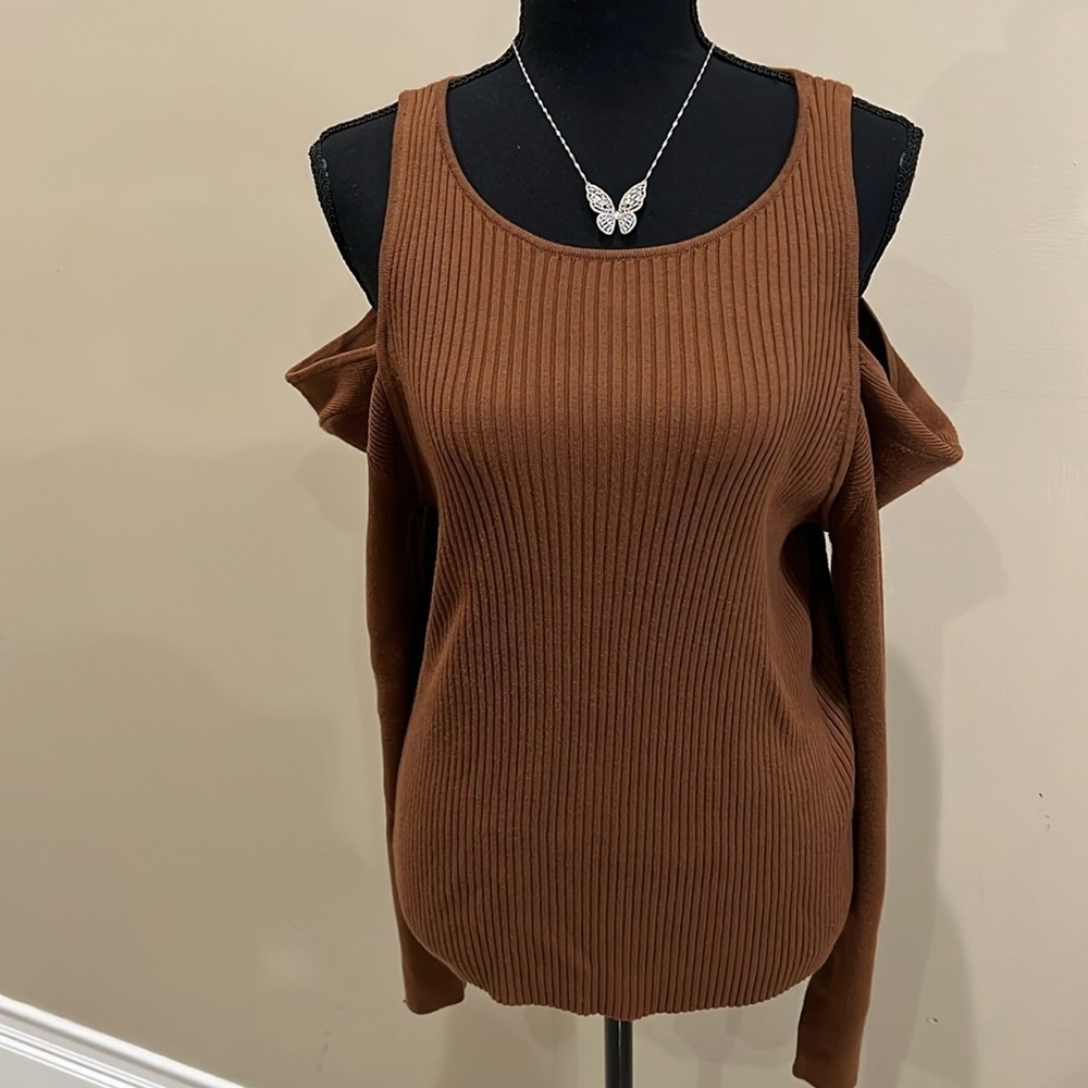 Open Edit cold shoulder sweater